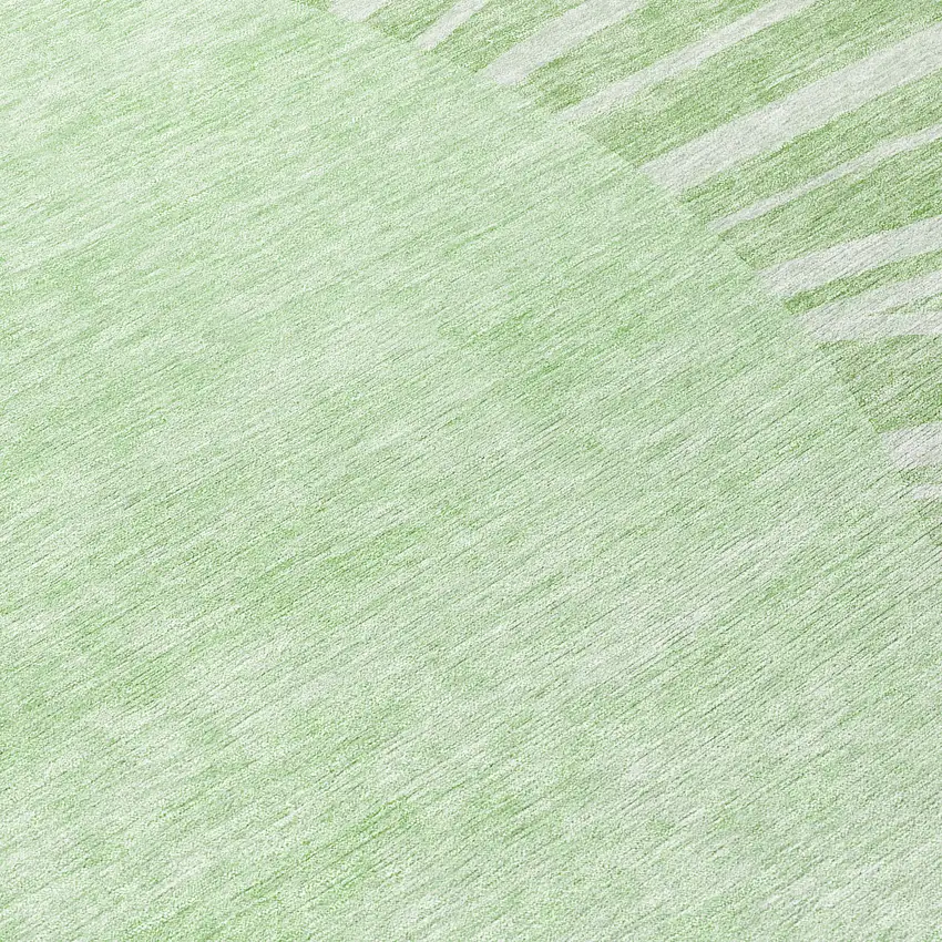 8' Green And Mint Green Round Abstract Washable Indoor Outdoor Area Rug Photo 8