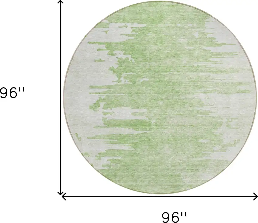 8' Green And Mint Green Round Abstract Washable Indoor Outdoor Area Rug Photo 3
