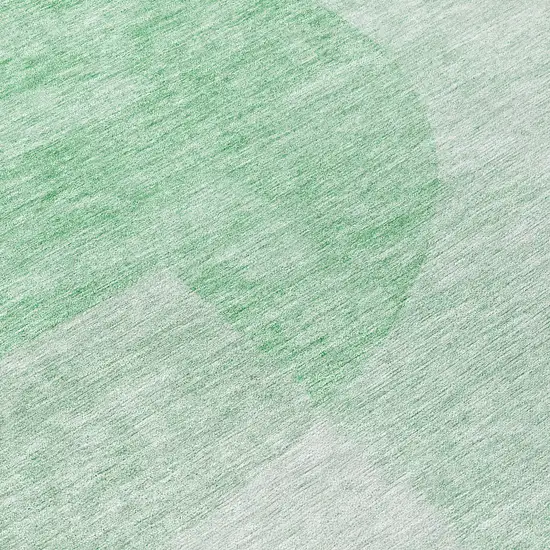 8' Green And Mint Green Round Geometric Washable Indoor Outdoor Area Rug Photo 8