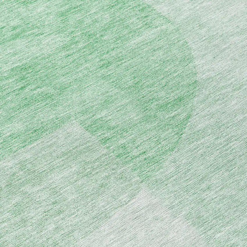 8' Green And Mint Green Round Geometric Washable Indoor Outdoor Area Rug Photo 8