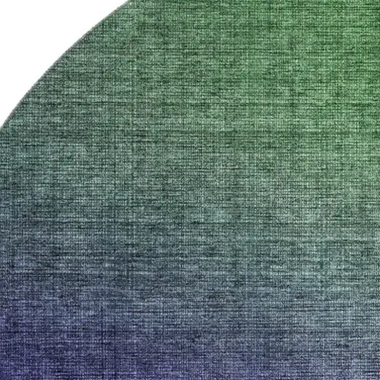 8' Green And Purple Ombre Washable Round Rug With UV Protection Photo 3