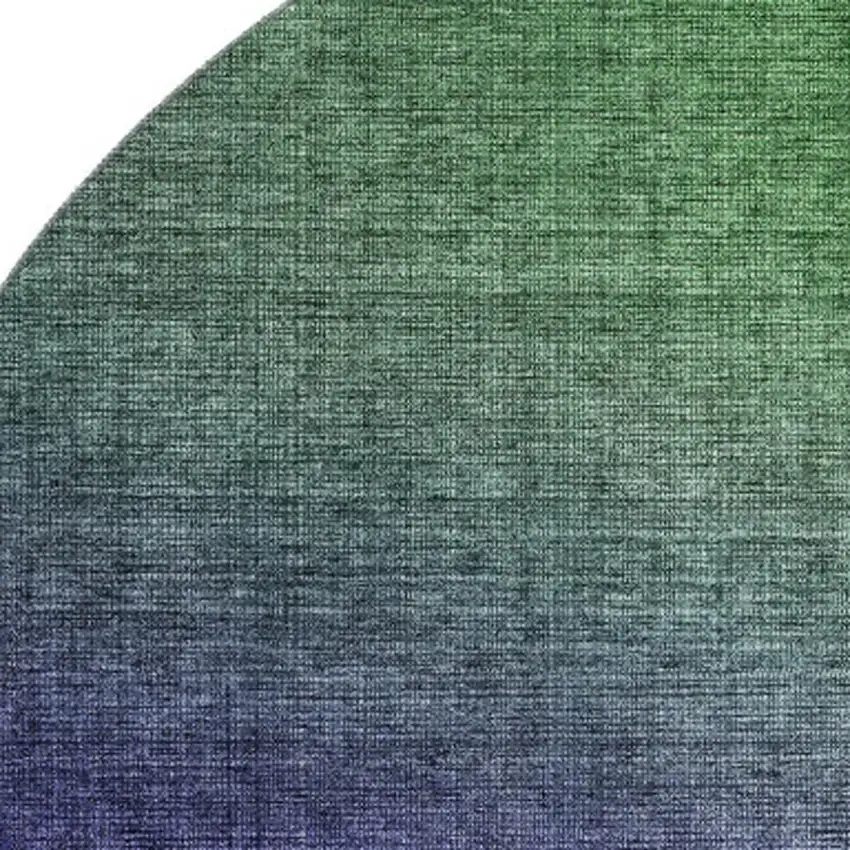8' Green And Purple Ombre Washable Round Rug With UV Protection Photo 3