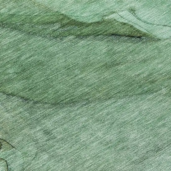 8' Green And Sage Round Abstract Washable Indoor Outdoor Area Rug Photo 7
