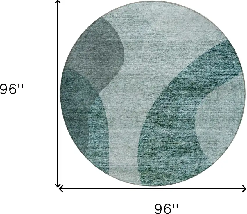 8' Green And Sage Round Abstract Washable Indoor Outdoor Area Rug Photo 3