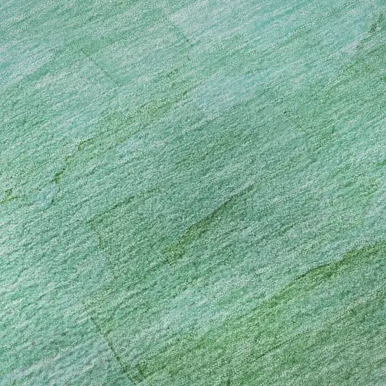 8' Green And Teal Striped Washable Area Rug With UV Protection Photo 9