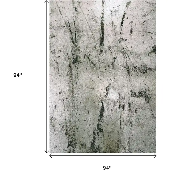 8' Green And White Abstract Washable Round Rug With UV Protection Photo 9