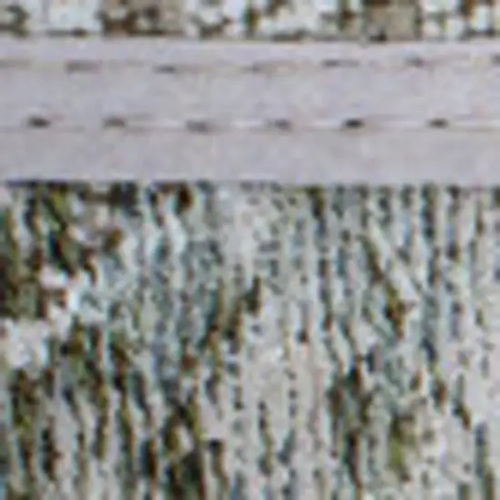 5' Green Beige And White Abstract Washable Round Rug With UV Protection Photo 7