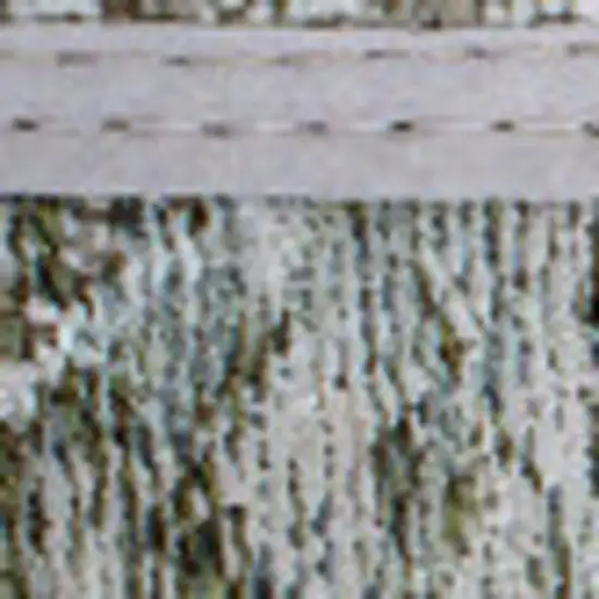 8' Green Beige And White Abstract Washable Round Rug With UV Protection Photo 7