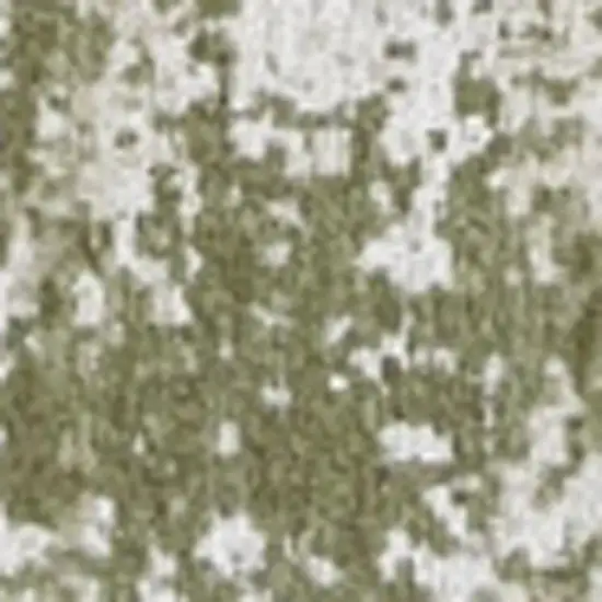 8' Green Beige And White Abstract Washable Round Rug With UV Protection Photo 3