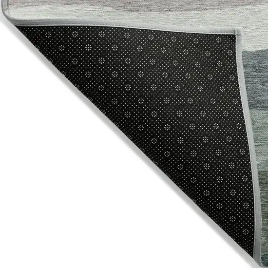 8' Green Blue And Gray Round Striped Washable Indoor Outdoor Area Rug Photo 9