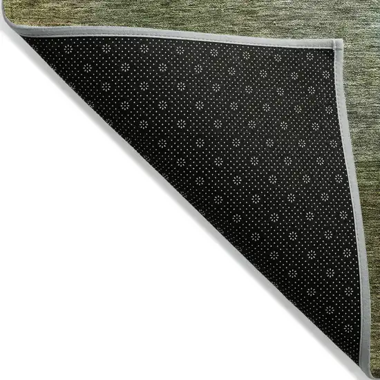 8' Green Copper And Beige Round Abstract Washable Indoor Outdoor Area Rug Photo 3