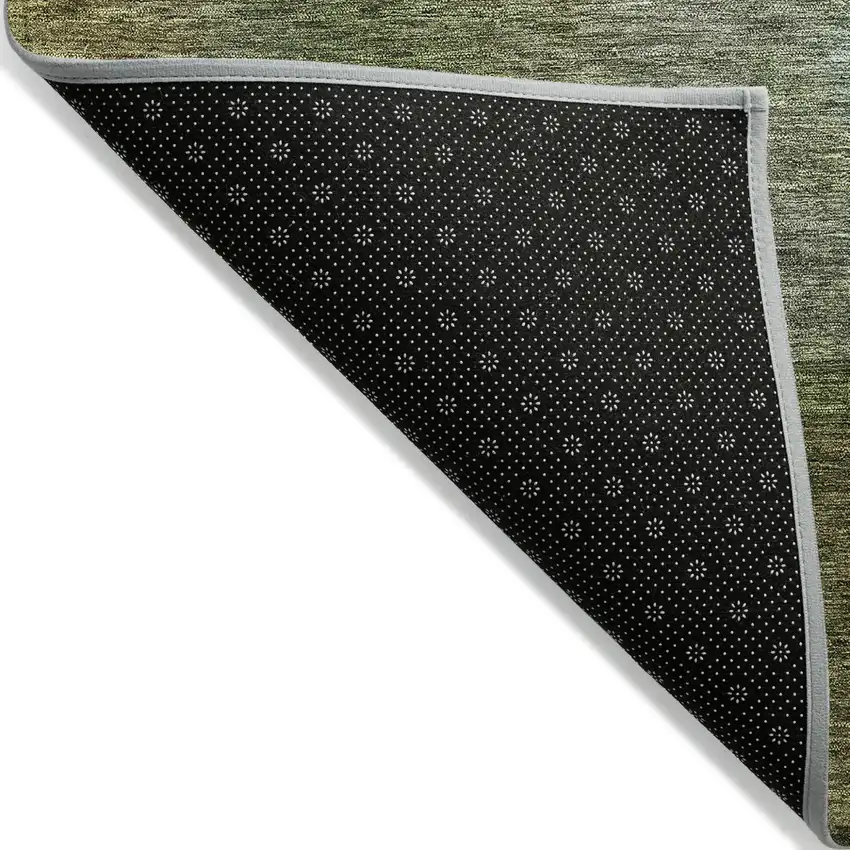 8' Green Copper And Beige Round Abstract Washable Indoor Outdoor Area Rug Photo 3
