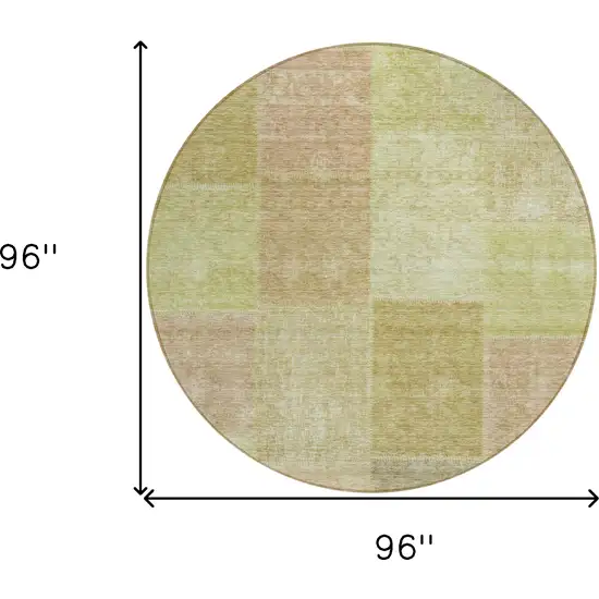 8' Green Copper And Mint Green Round Patchwork Washable Indoor Outdoor Area Rug Photo 3