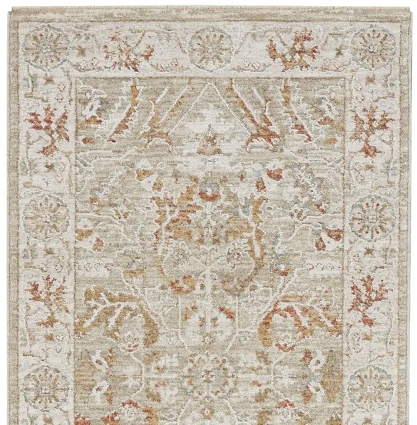 10' Green Floral Distressed Runner Rug Photo 4