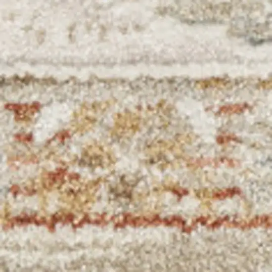 10' Green Floral Distressed Runner Rug Photo 7