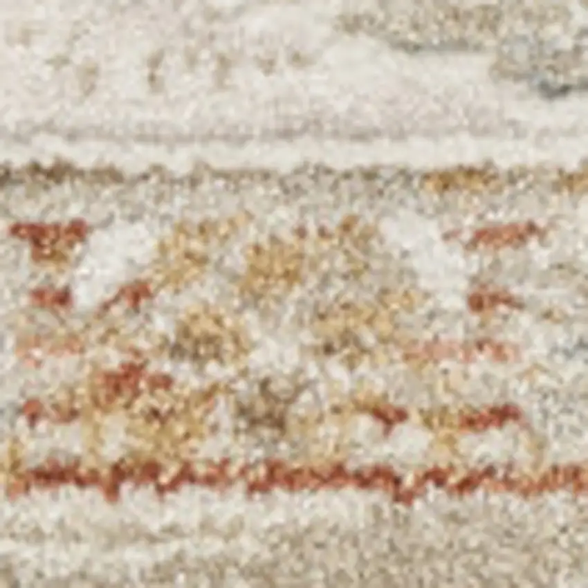 10' Green Floral Distressed Runner Rug Photo 7