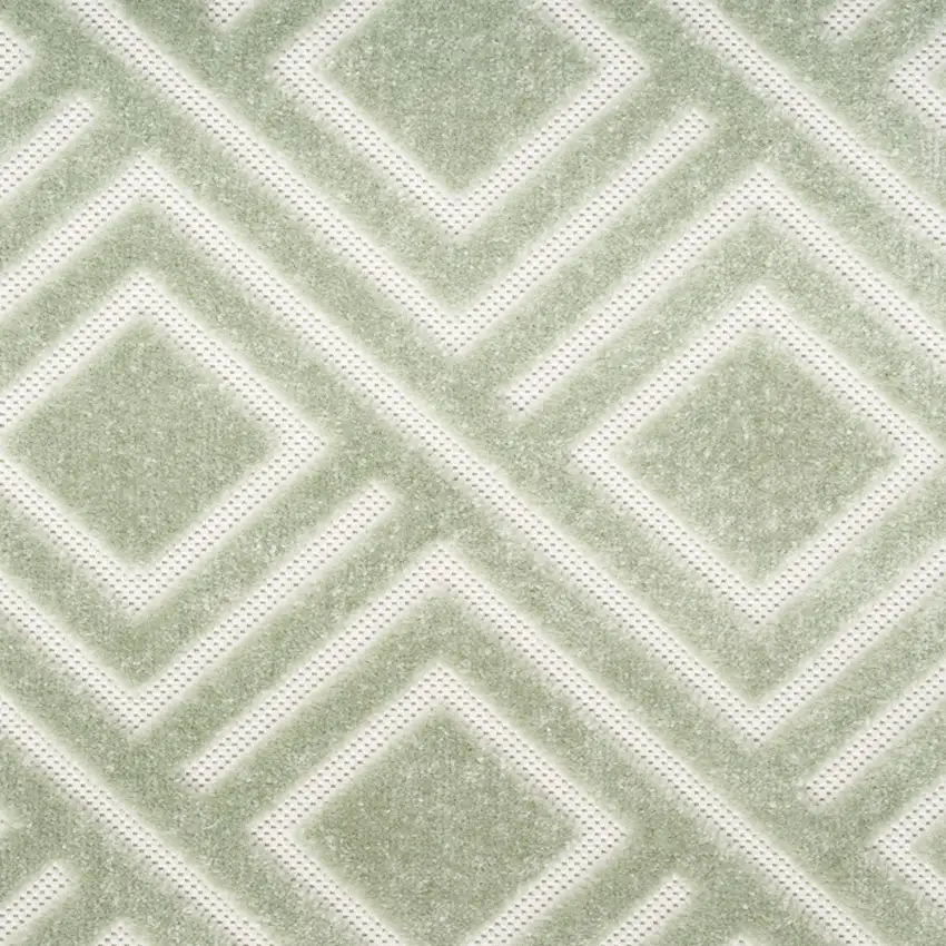 6' Green Geometric Runner Rug Photo 7