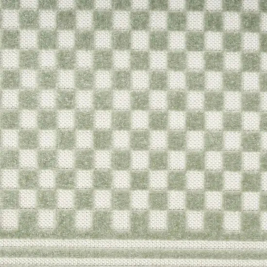 6' Green Geometric Runner Rug Photo 5