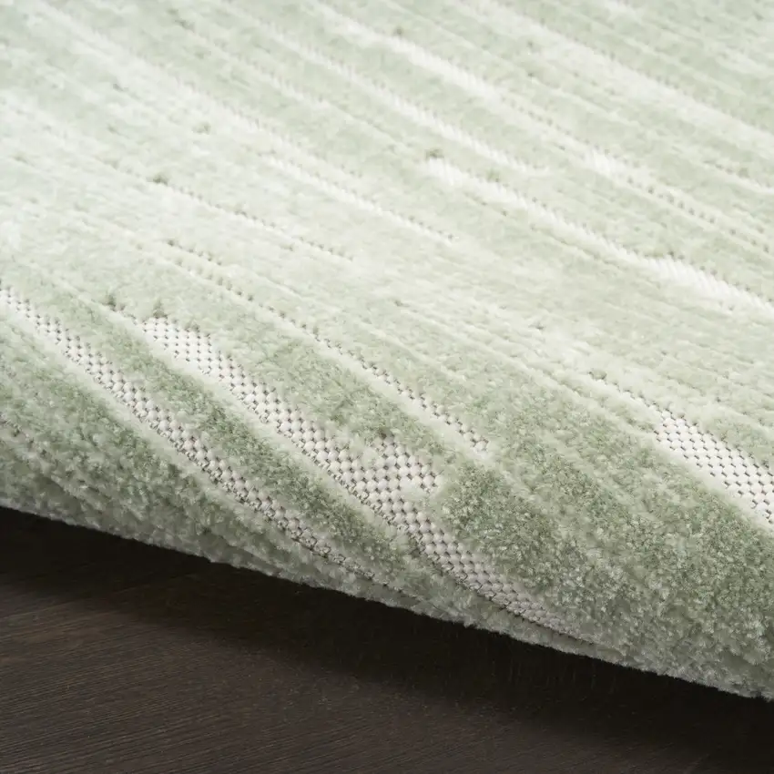 6' Green Geometric Runner Rug Photo 9