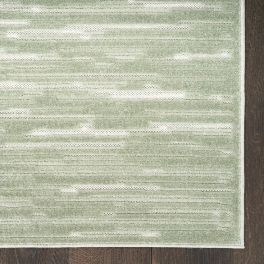6' Green Geometric Runner Rug Photo 7