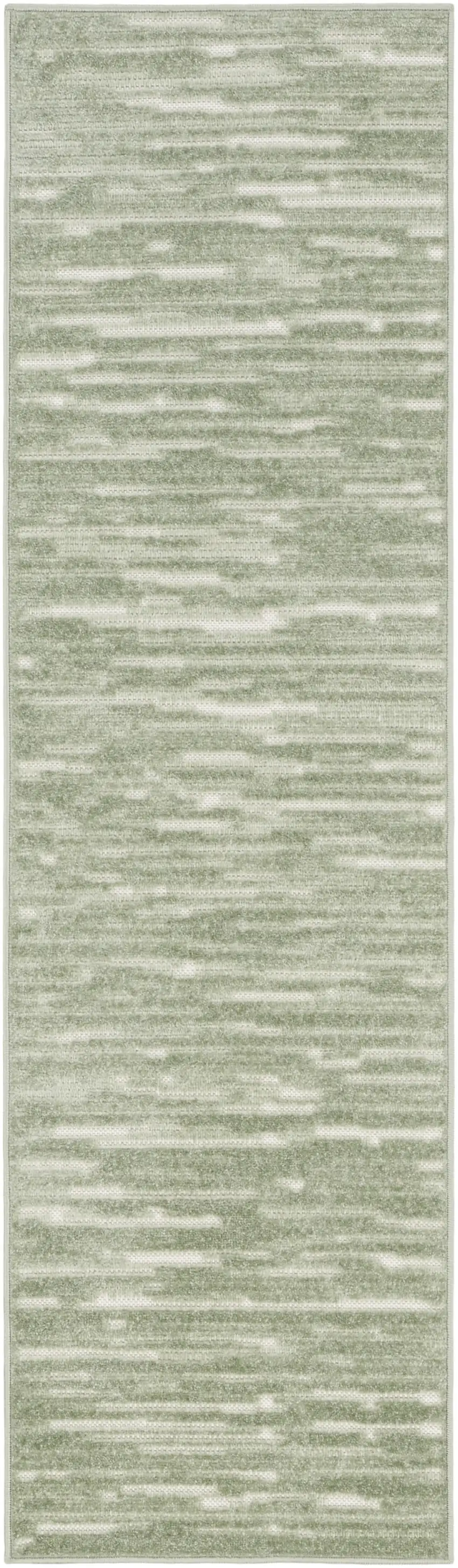 6' Green Geometric Runner Rug Photo 1