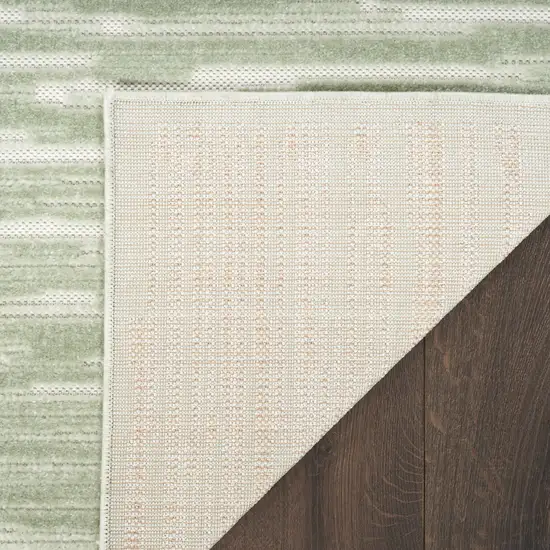 6' Green Geometric Runner Rug Photo 6
