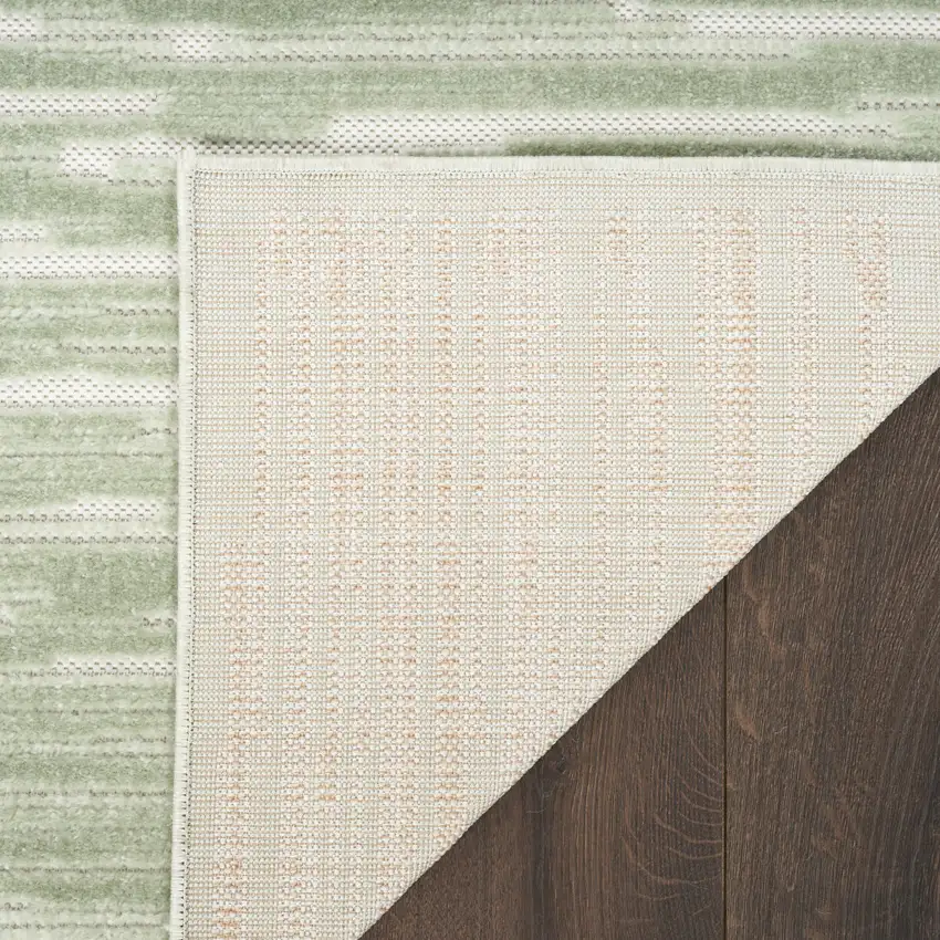 6' Green Geometric Runner Rug Photo 6
