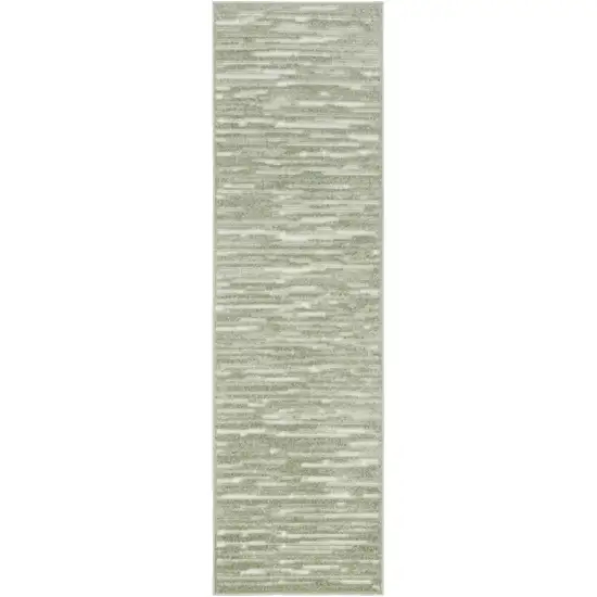 6' Green Geometric Runner Rug Photo 3
