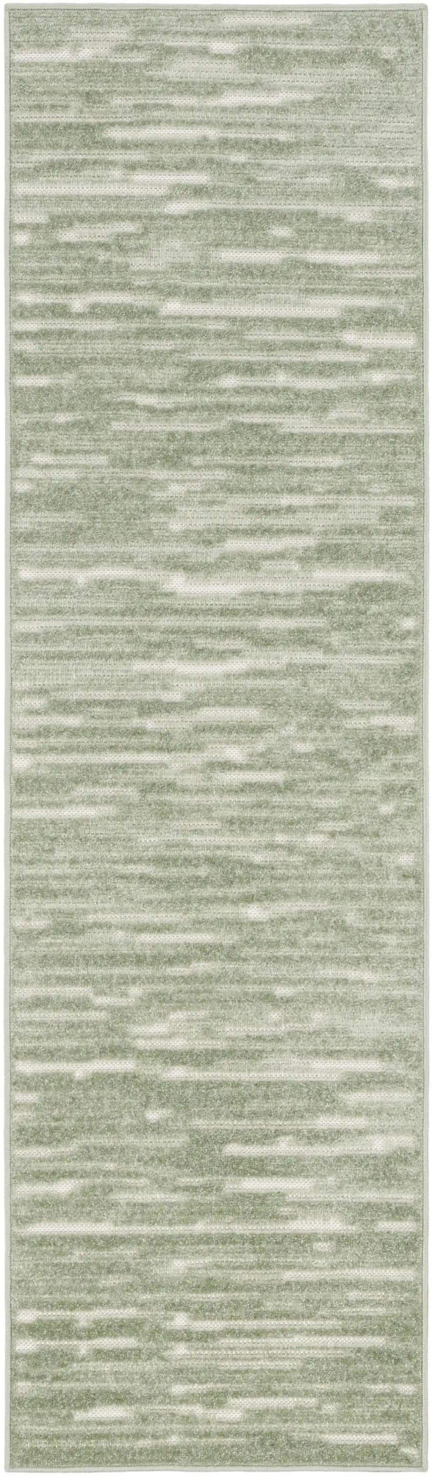 6' Green Geometric Runner Rug Photo 3