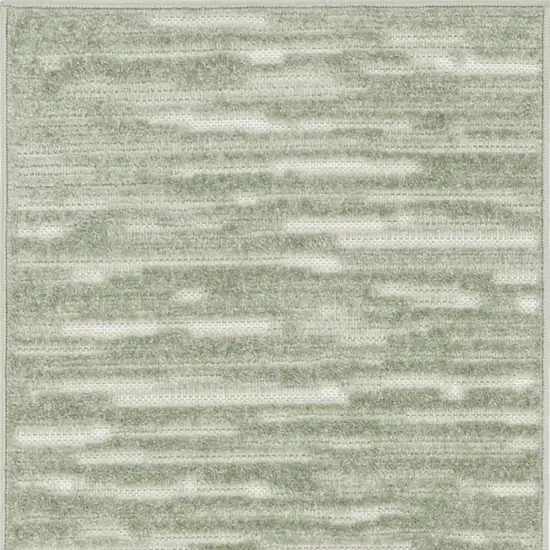 6' Green Geometric Runner Rug Photo 2