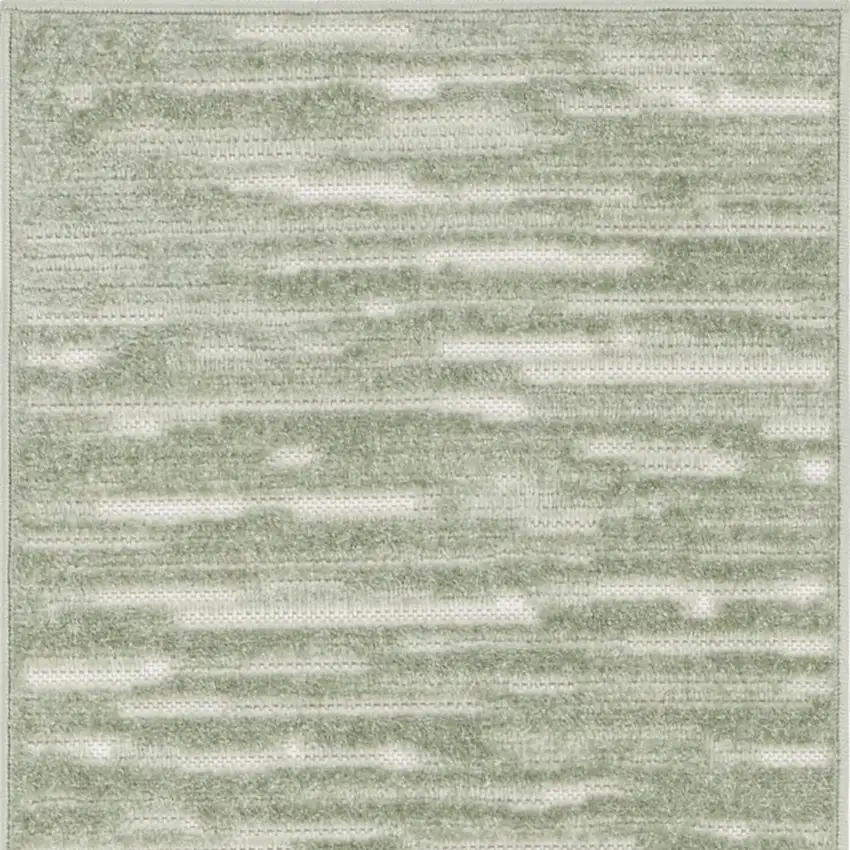6' Green Geometric Runner Rug Photo 2