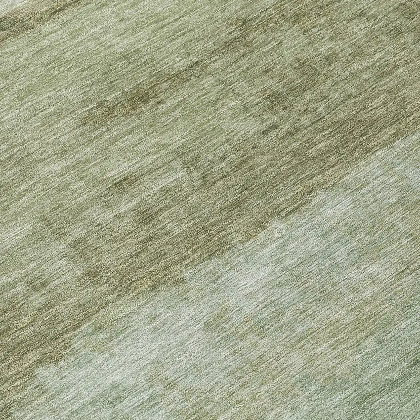 8' Green Gold And Beige Round Abstract Washable Indoor Outdoor Area Rug Photo 9