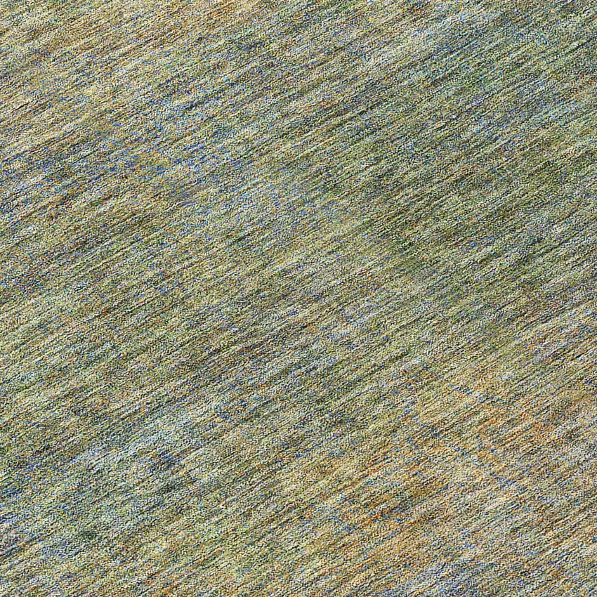 8' Green Gold And Charcoal Round Abstract Washable Indoor Outdoor Area Rug Photo 7