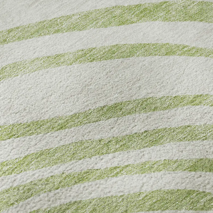 8' Green Gray And Ivory Abstract Washable Round Rug With UV Protection Photo 9