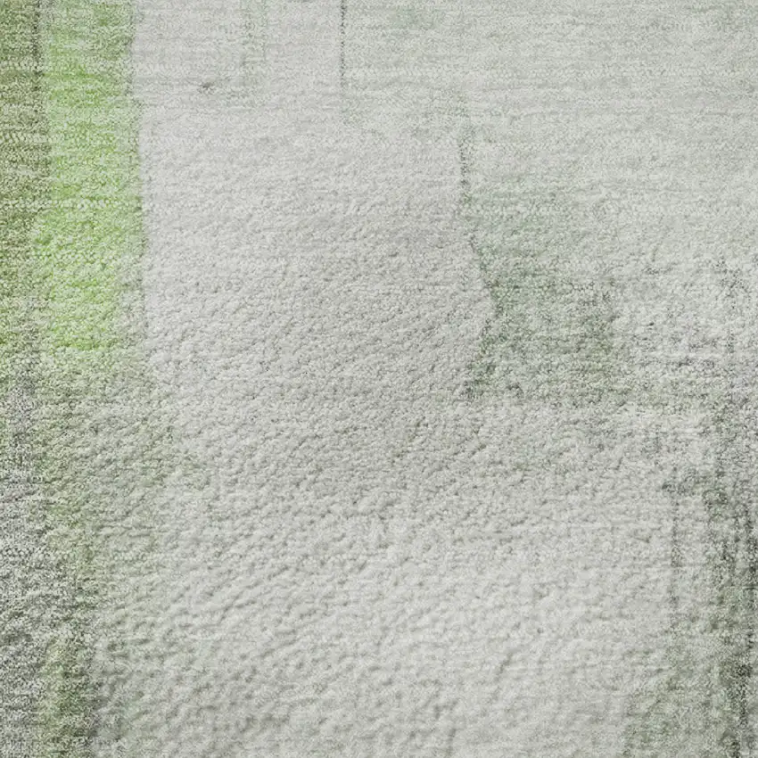 8' Green Gray And Ivory Abstract Washable Round Rug With UV Protection Photo 9