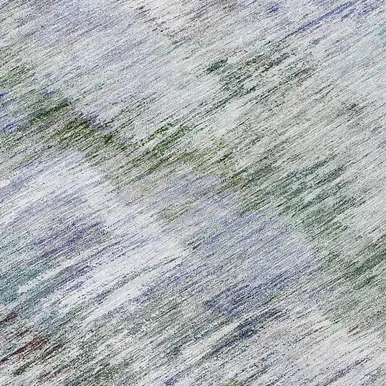 8' Green Gray And Purple Round Abstract Washable Indoor Outdoor Area Rug Photo 8