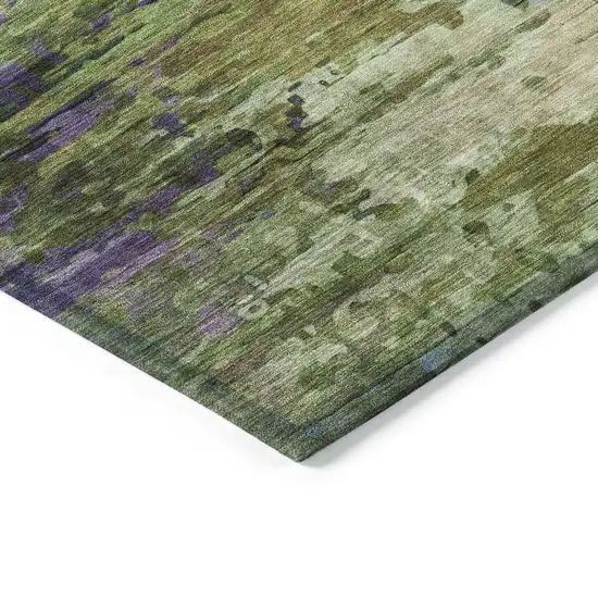 8' Green Lavender And Purple Round Abstract Washable Indoor Outdoor Area Rug Photo 7