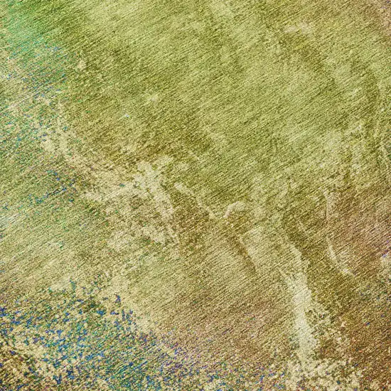 8' Green Pink And Blue Round Abstract Washable Indoor Outdoor Area Rug Photo 9