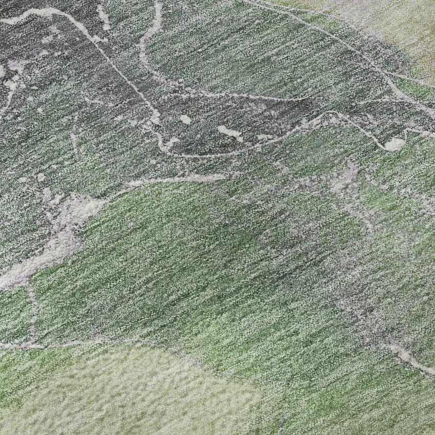 8' Green Purple And Gray Abstract Washable Round Rug With UV Protection Photo 8