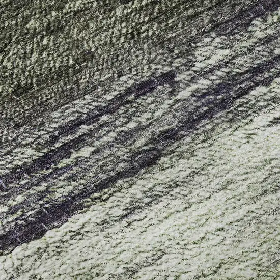 8' Green Purple And Ivory Ombre Washable Round Rug With UV Protection Photo 9