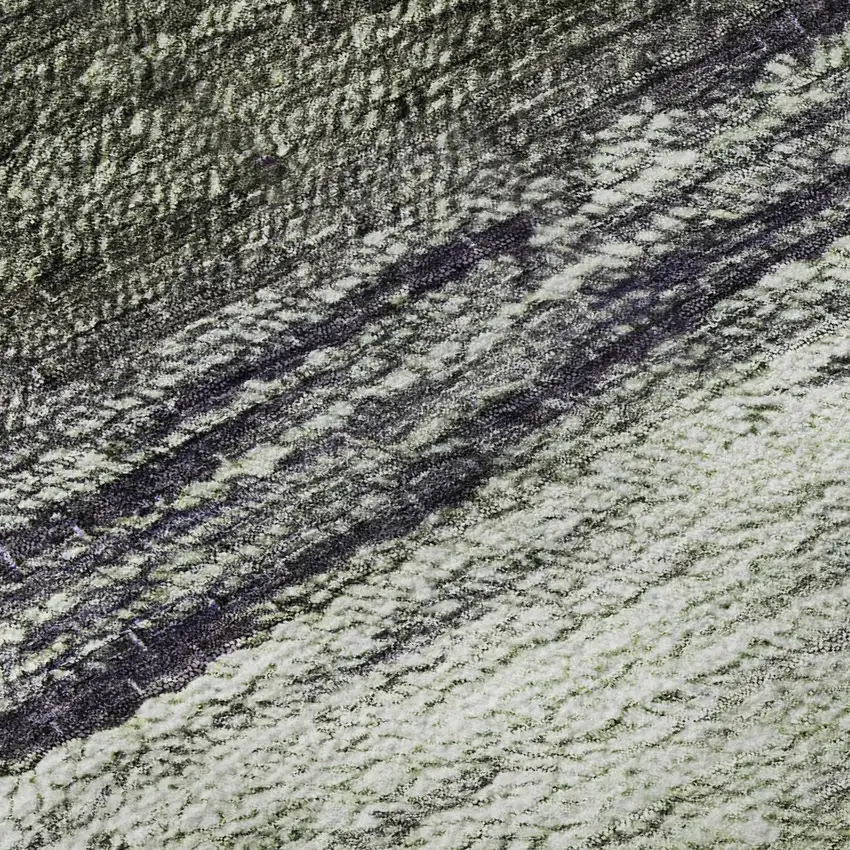 8' Green Purple And Ivory Ombre Washable Round Rug With UV Protection Photo 9