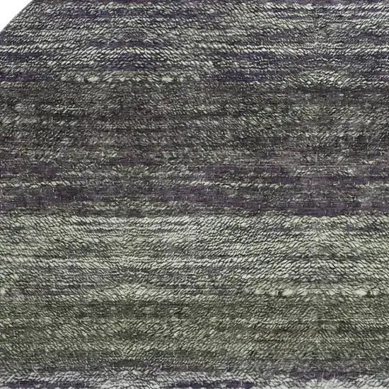 8' Green Purple And Ivory Ombre Washable Round Rug With UV Protection Photo 3