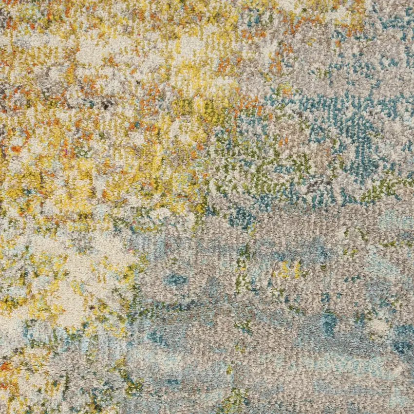 10' Green Round Abstract Power Loom Area Rug Photo 8