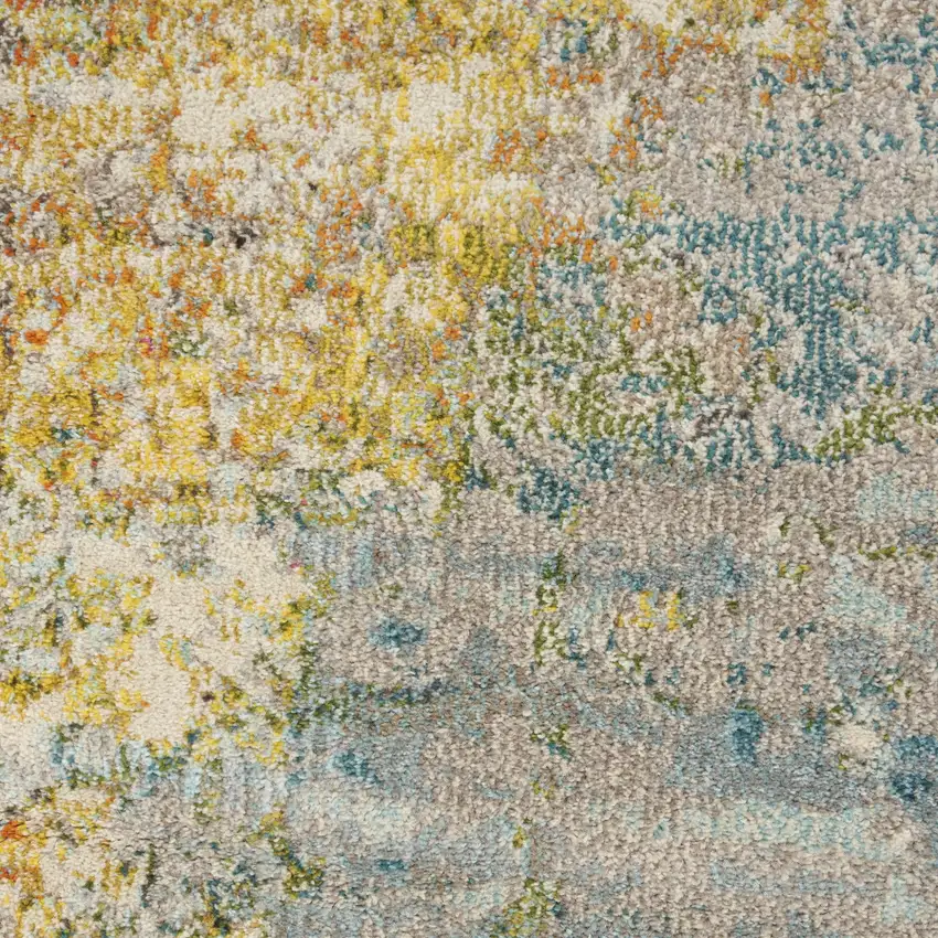 10' Green Round Abstract Power Loom Area Rug Photo 9