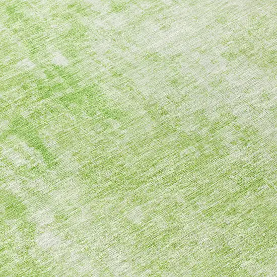 8' Green Round Abstract Washable Indoor Outdoor Area Rug Photo 9