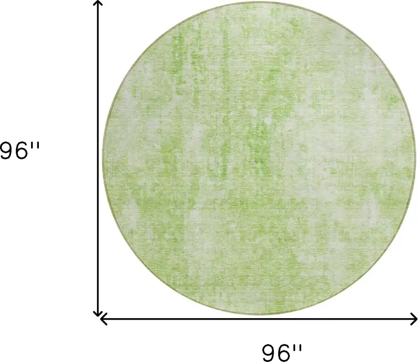 8' Green Round Abstract Washable Indoor Outdoor Area Rug Photo 3
