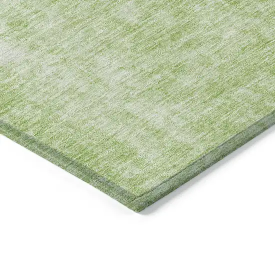 8' Green Round Abstract Washable Indoor Outdoor Area Rug Photo 4