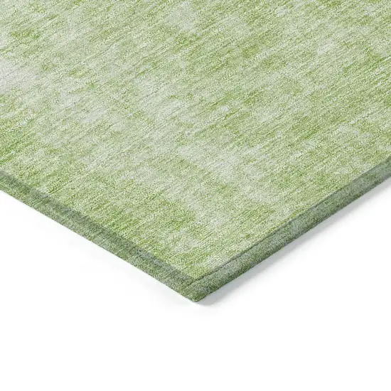8' Green Round Abstract Washable Indoor Outdoor Area Rug Photo 4