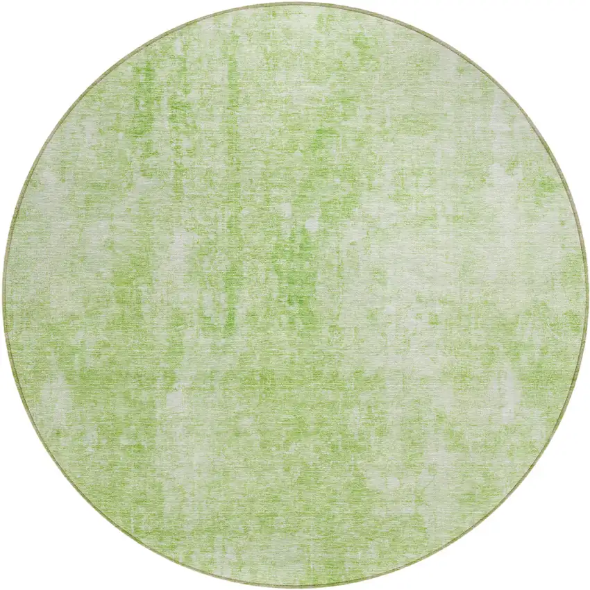 8' Green Round Abstract Washable Indoor Outdoor Area Rug Photo 2