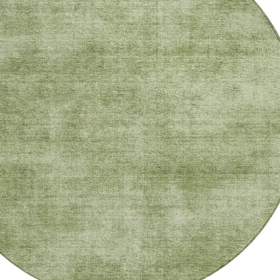 8' Green Round Washable Indoor Outdoor Area Rug Photo 5